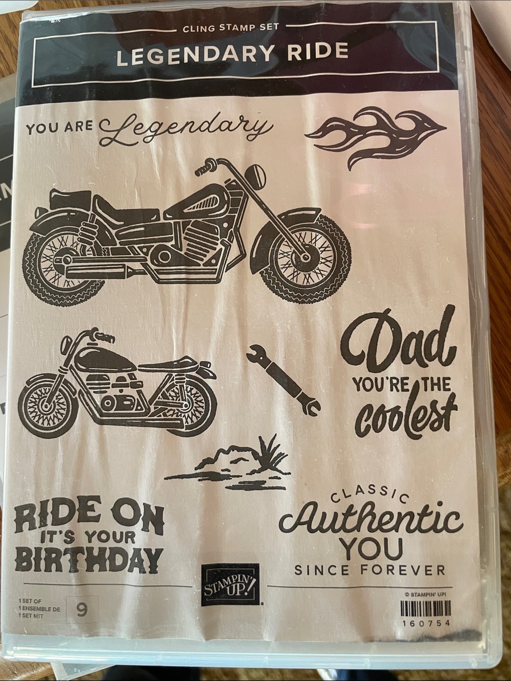 Stampin' Up! Legendary Ride Cling Stamp Set - Black